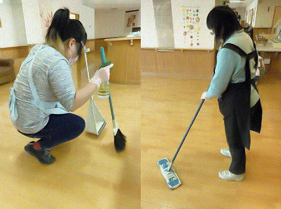 社会福祉施設の清掃作業